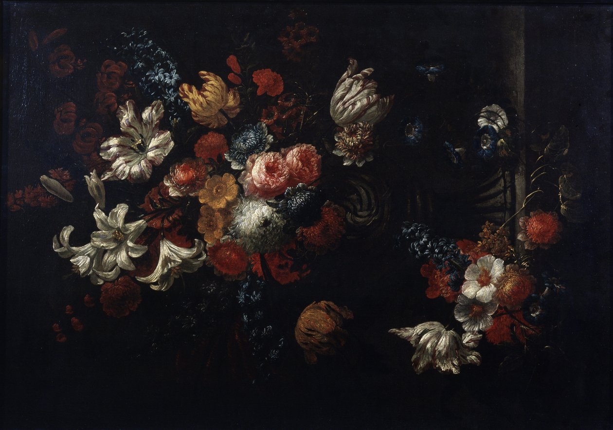 ""Still Life Of Bouquet"" (Blomster) Maleri av Jan Baptiste Bosschaert (1667-1746) Private samlinger fra 1700-tallet av Pushkin-museet, Moskva av Jean Baptiste Bosschaert