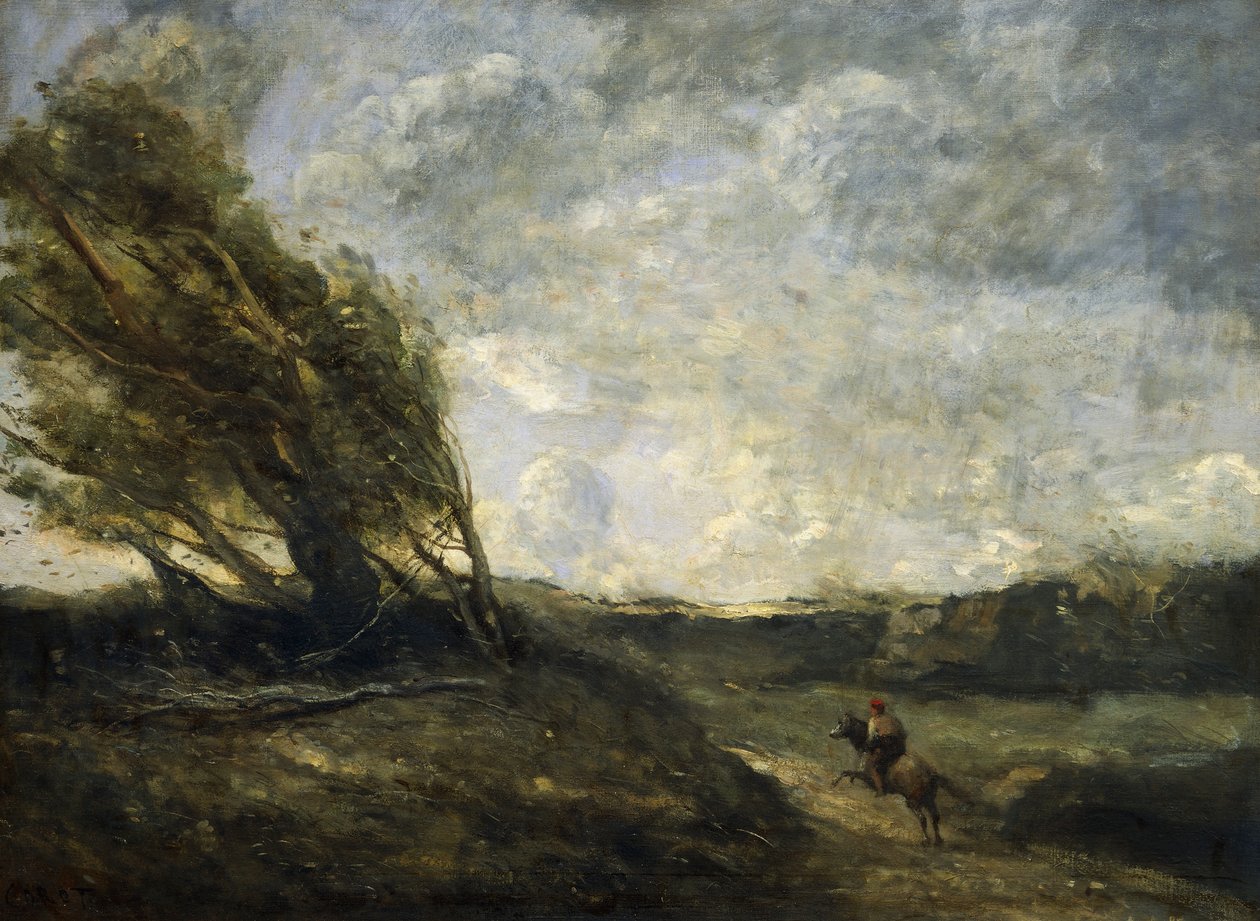 Et vindkast av Jean Baptiste Camille Corot