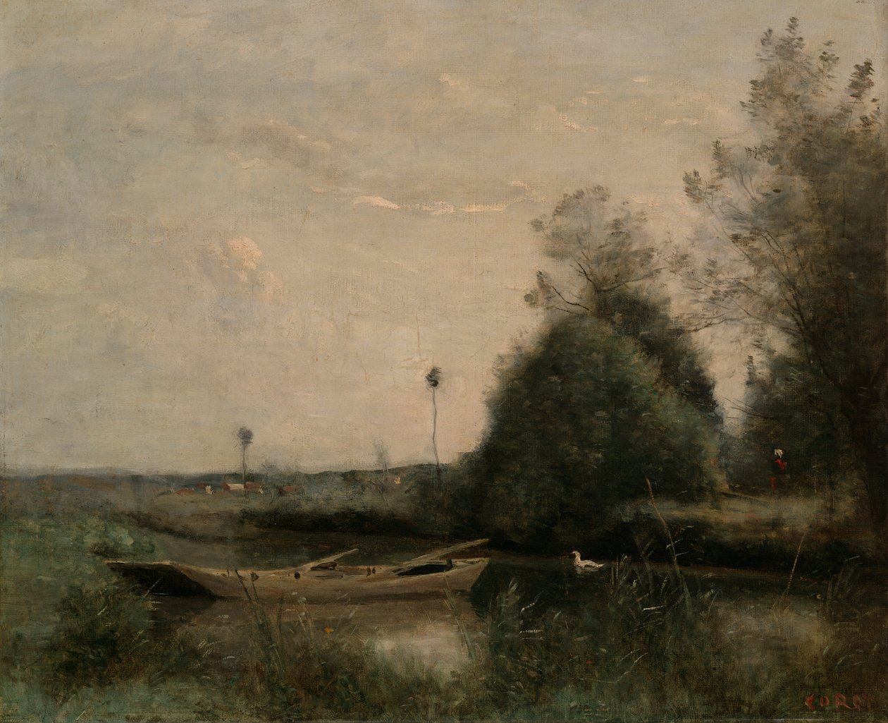 En dam i Mortain av Jean Baptiste Camille Corot