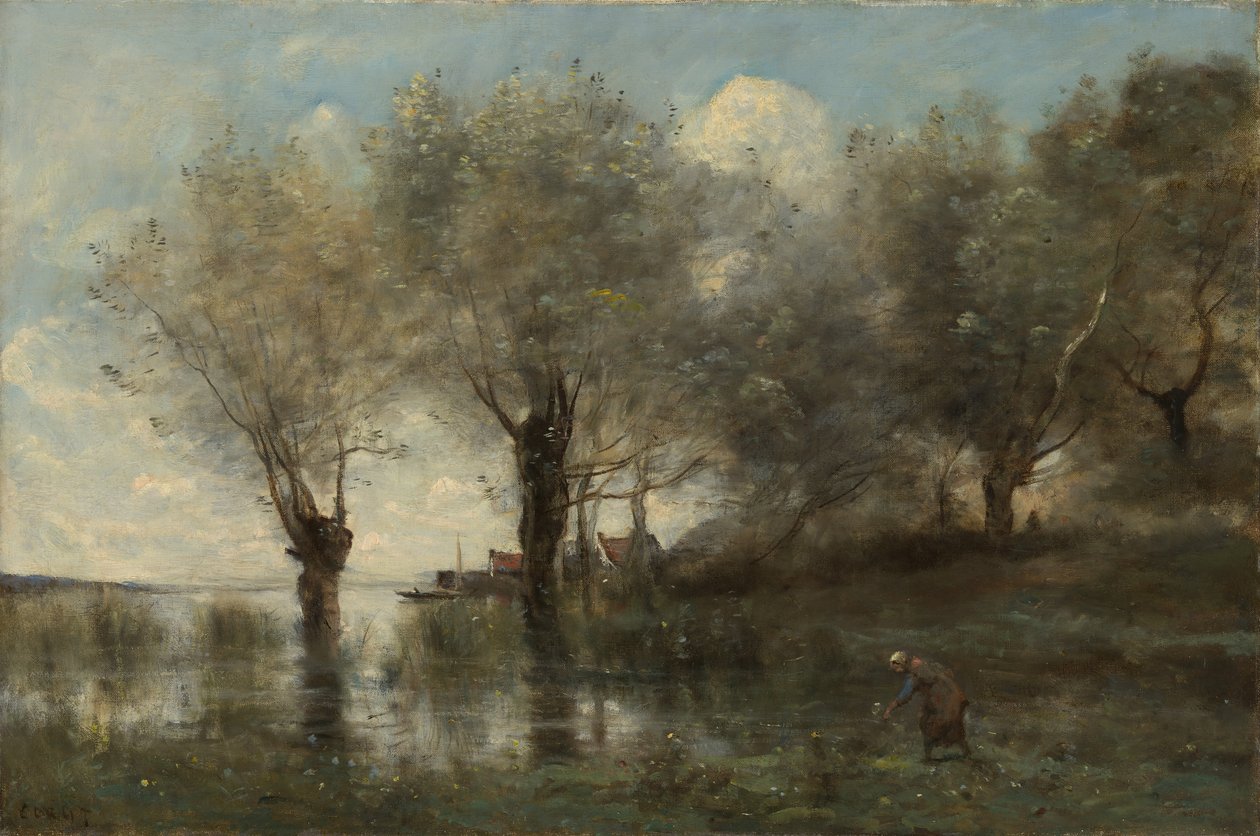 En dam i Picardie, ca. 1867. av Jean Baptiste Camille Corot