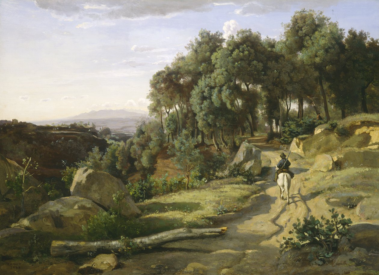 Utsikt nær Volterra av Jean Baptiste Camille Corot