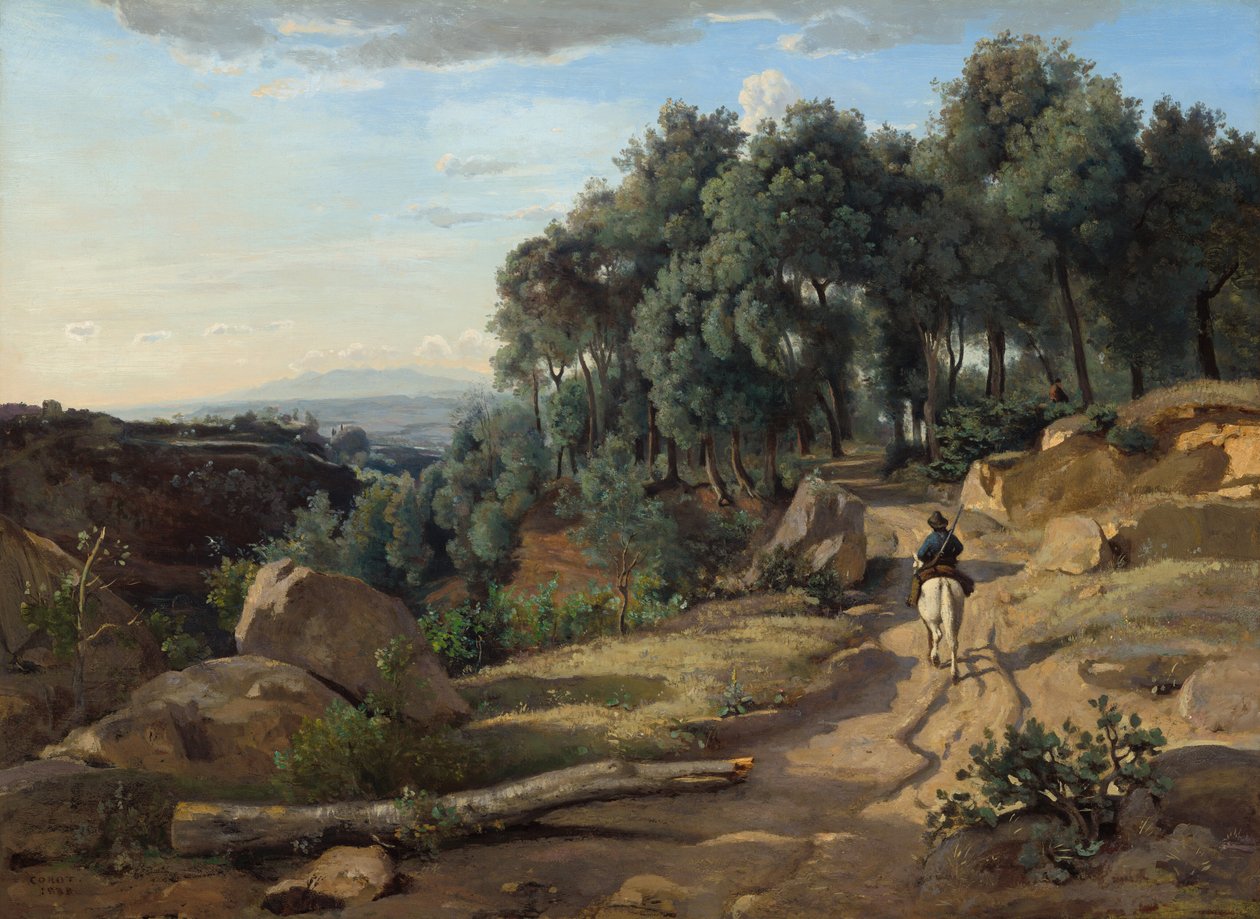 En utsikt nær Volterra, 1838. av Jean Baptiste Camille Corot