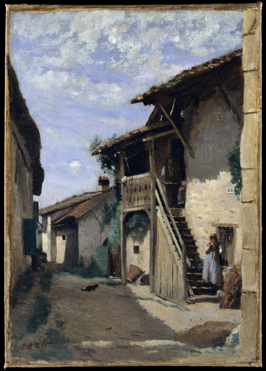 En landsbygate, Dardagny av Jean Baptiste Camille Corot