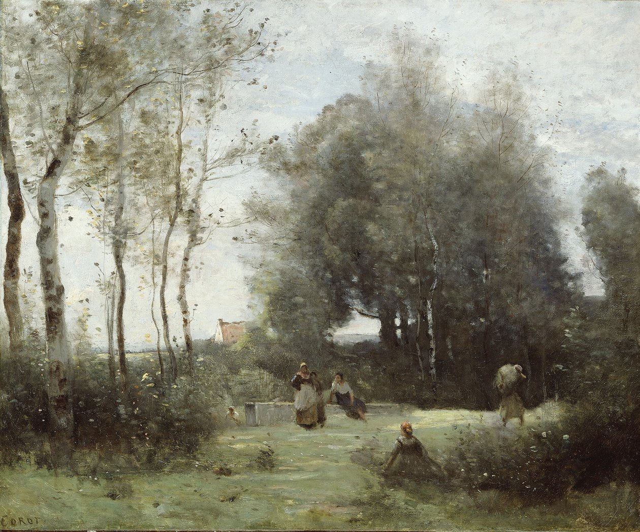 Arleux-Palluel, The Bridge of Trysts, 1871?72 av Jean Baptiste Camille Corot