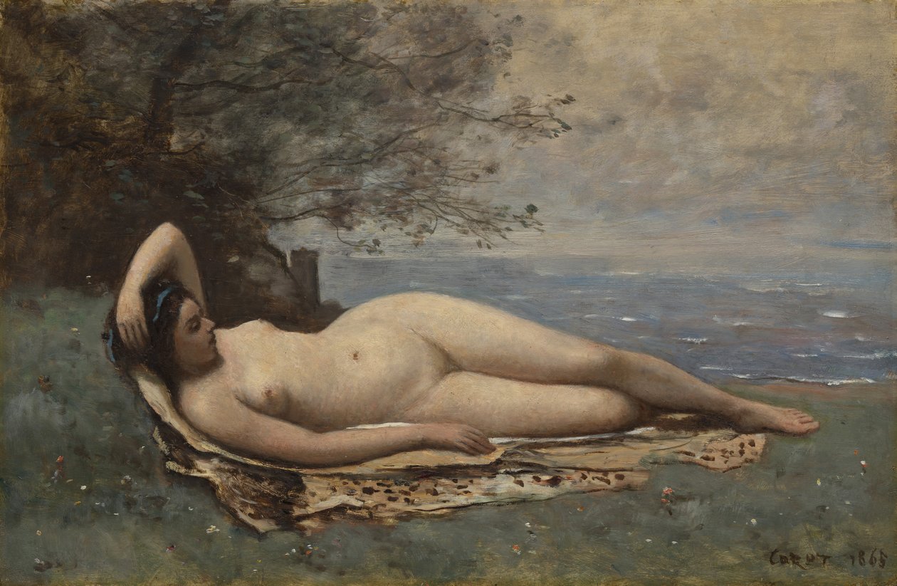 Bacchante ved havet, 1865. av Jean Baptiste Camille Corot