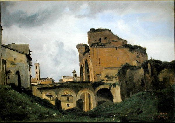Basilica of Constantine, ca. 1826-27 (olje på lerret) av Jean Baptiste Camille Corot