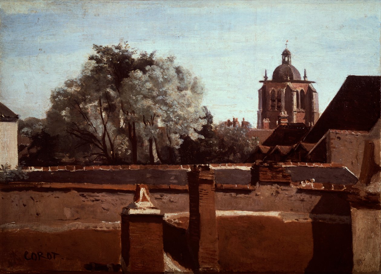 Klokketårnet i kirken Saint Paterne i Orleans av Jean Baptiste Camille Corot