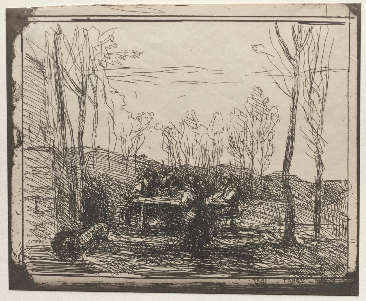 Frokost i en Glade av Jean Baptiste Camille Corot