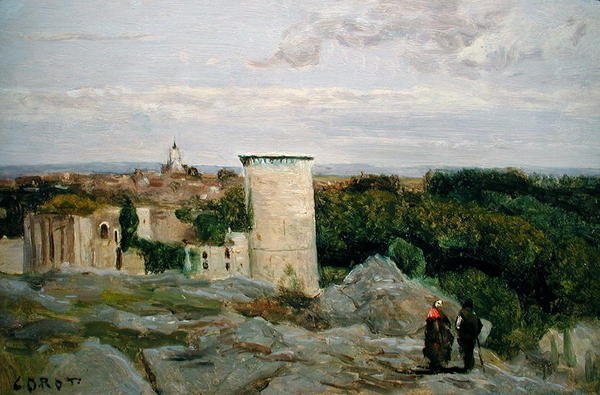 Castle of Falaise, ca. 1846 (olje på lerret) av Jean Baptiste Camille Corot