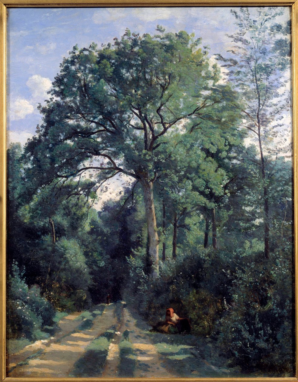 City of Avray, Entring the Wood with Coach Painting av Camille Corot (1796-1875) 1924 Edinburgh, nasjonalgalleriet av Jean Baptiste Camille Corot