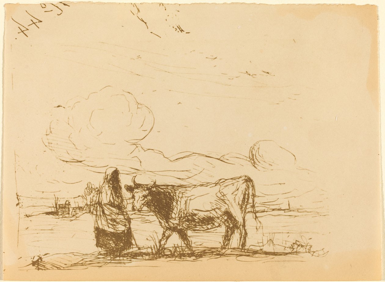 Kua og dens vokter av Jean Baptiste Camille Corot