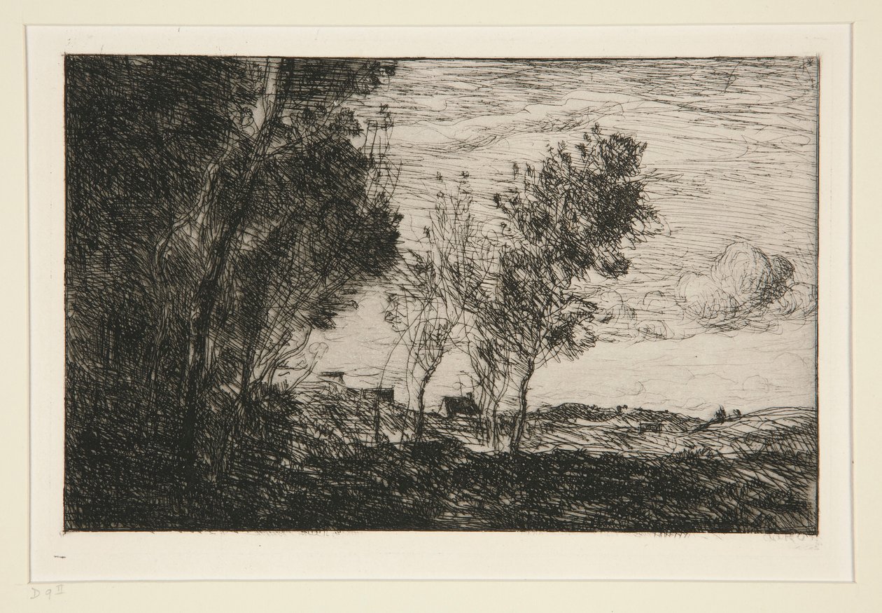 Dans les Dunes: souvenir du bois de la Haye (In The Dunes: Memory of the Woods of the Hague) av Jean Baptiste Camille Corot