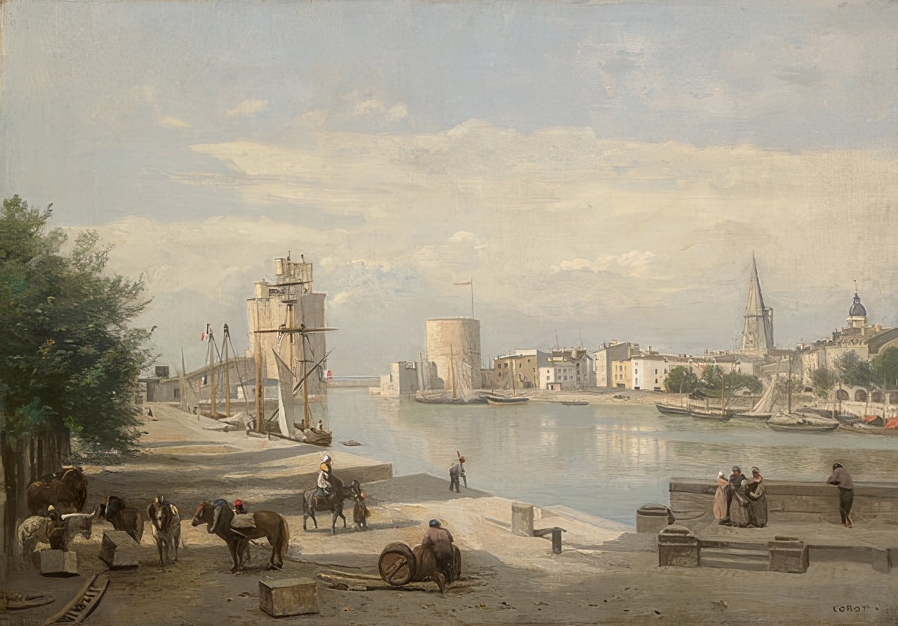 Havnen i La Rochelle. 1851 av Jean Baptiste Camille Corot