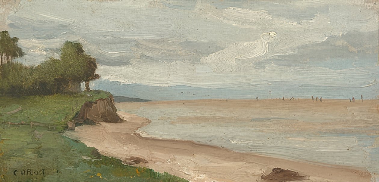 Stranden ved Etretat. Rundt 1872 av Jean Baptiste Camille Corot