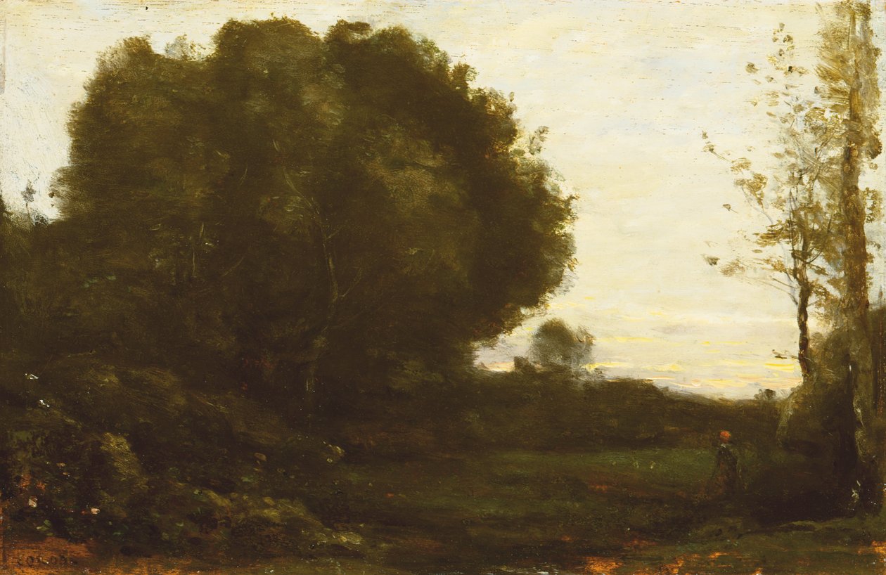 Kveld i dalen av Jean Baptiste Camille Corot