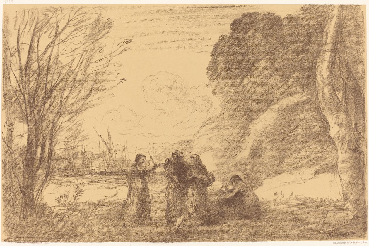 Familie på Terracina En familie på Terracina, 1871. av Jean Baptiste Camille Corot