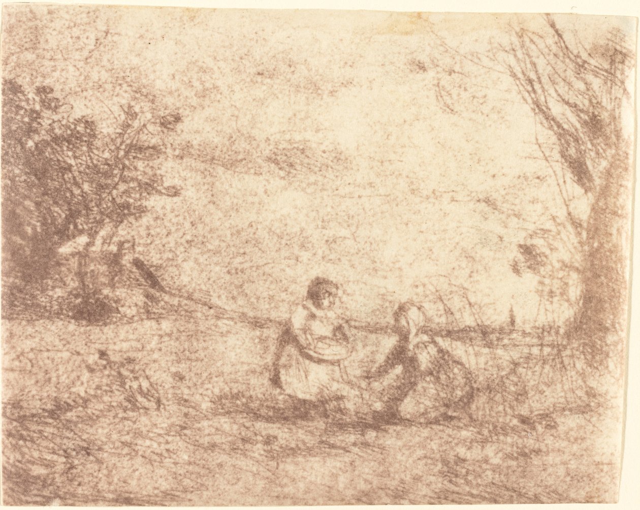 Gårdsbarn av Jean Baptiste Camille Corot