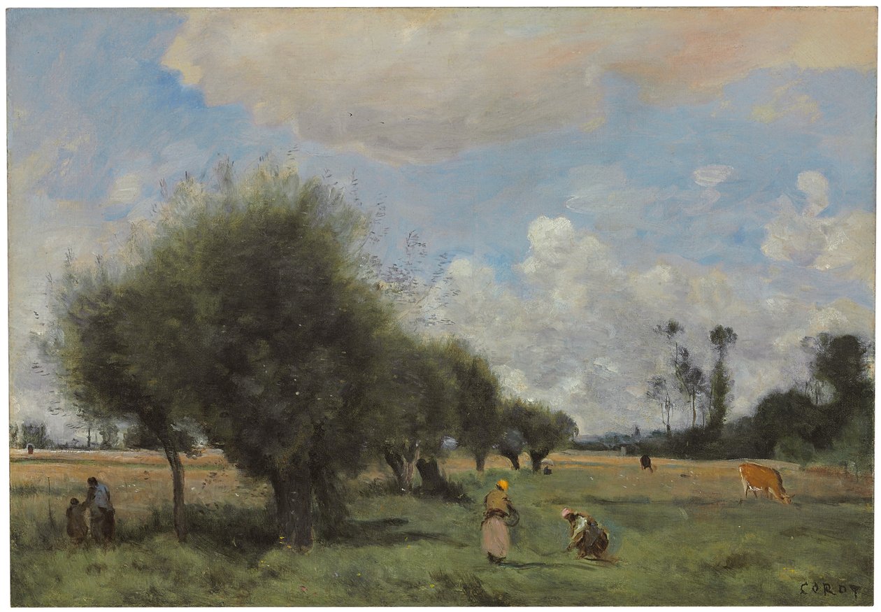 Åker nær Étampes, ca. 1855-60 av Jean Baptiste Camille Corot