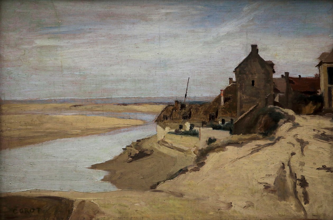 Fiskerhus i Trouville av Jean Baptiste Camille Corot