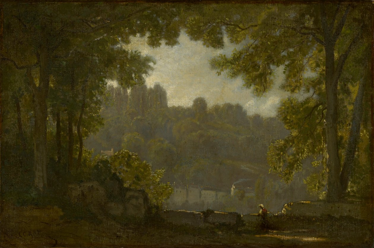 Skoglandskap av Jean Baptiste Camille Corot