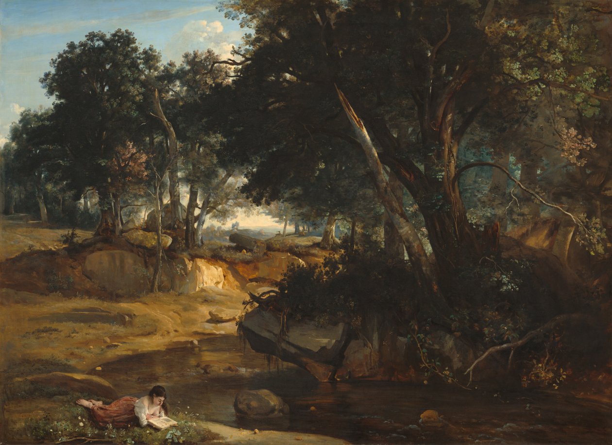 Fontainebleau-skogen av Jean Baptiste Camille Corot
