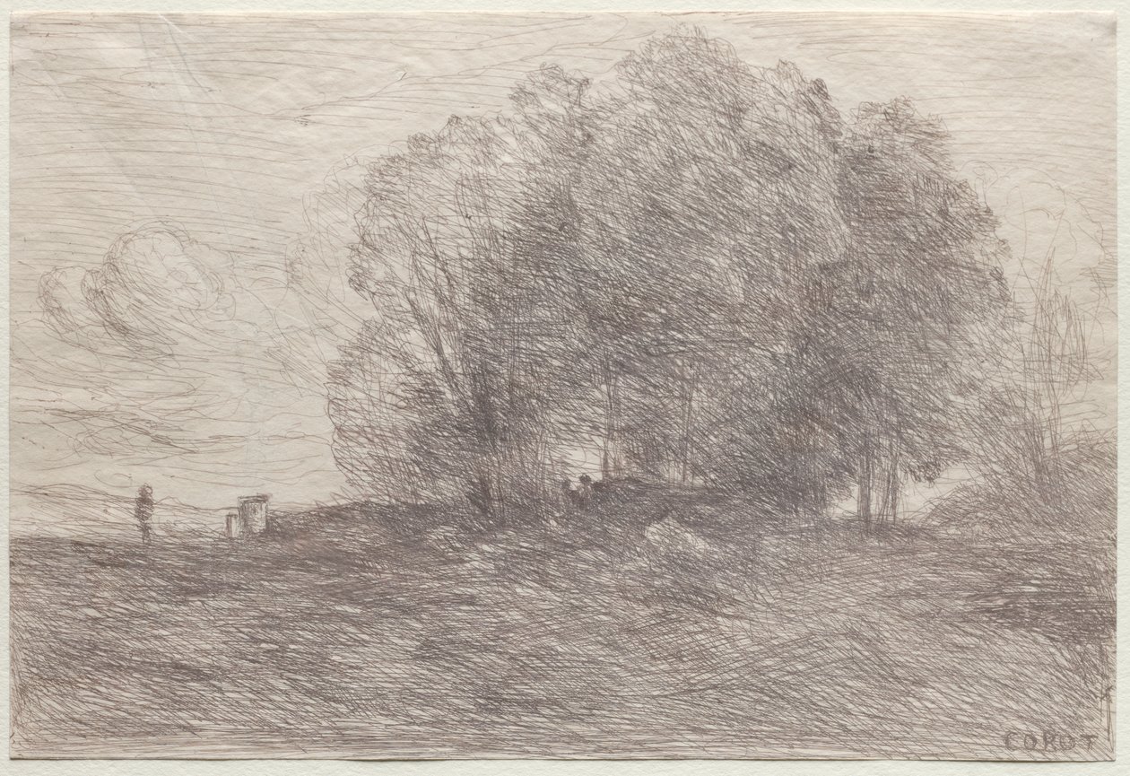 Gruppe av trær av Jean Baptiste Camille Corot