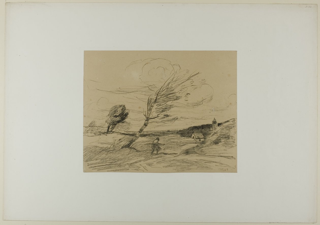 Vindkast av Jean Baptiste Camille Corot