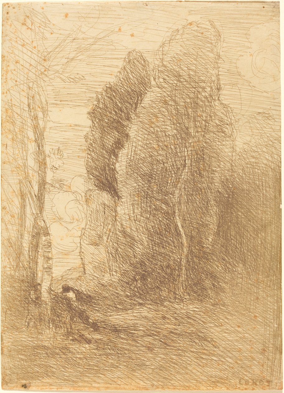 Hide-and-Seek Cache-cache, 1858. av Jean Baptiste Camille Corot