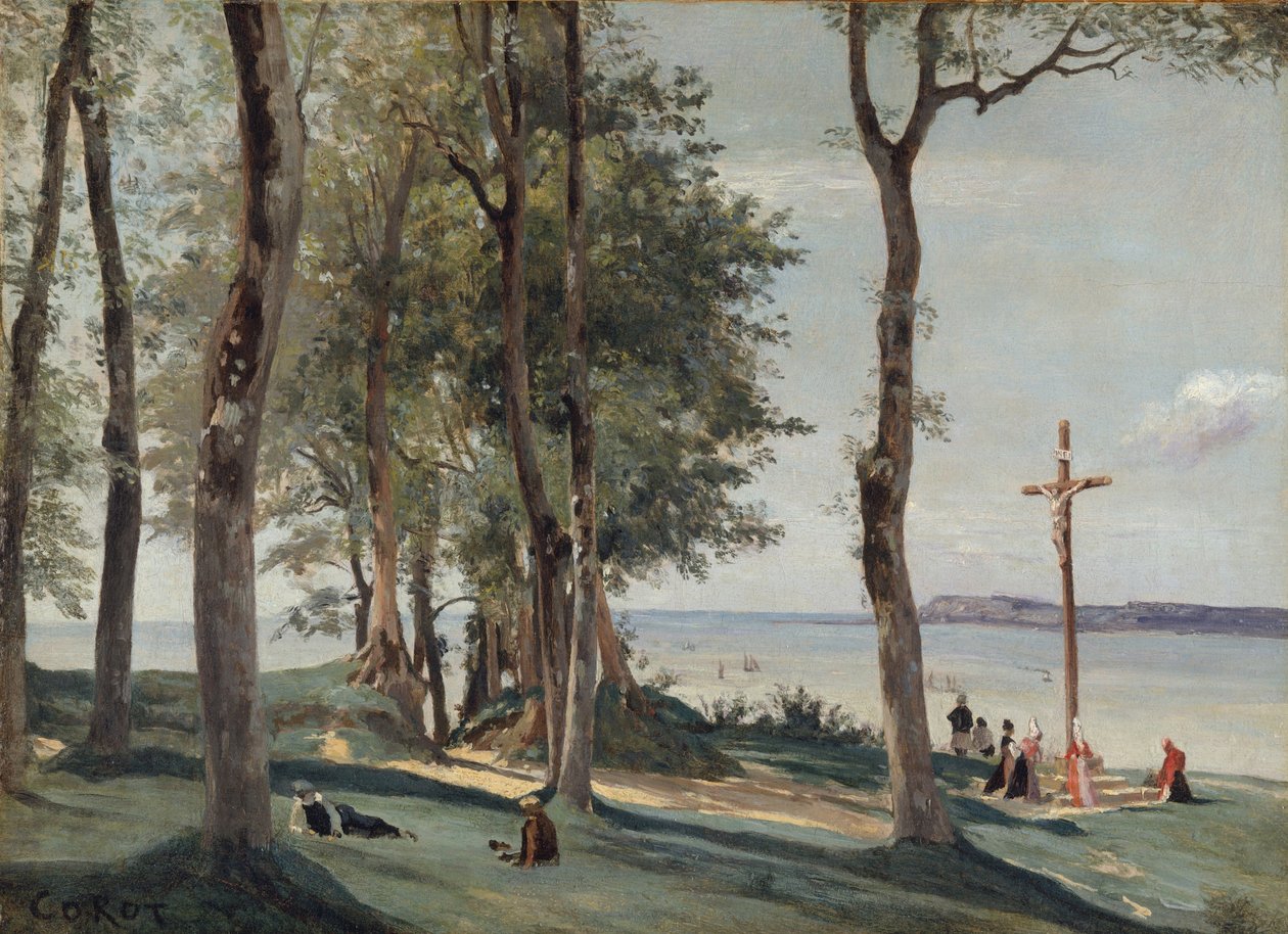 Honfleur: Golgata, ca. 1830 av Jean Baptiste Camille Corot