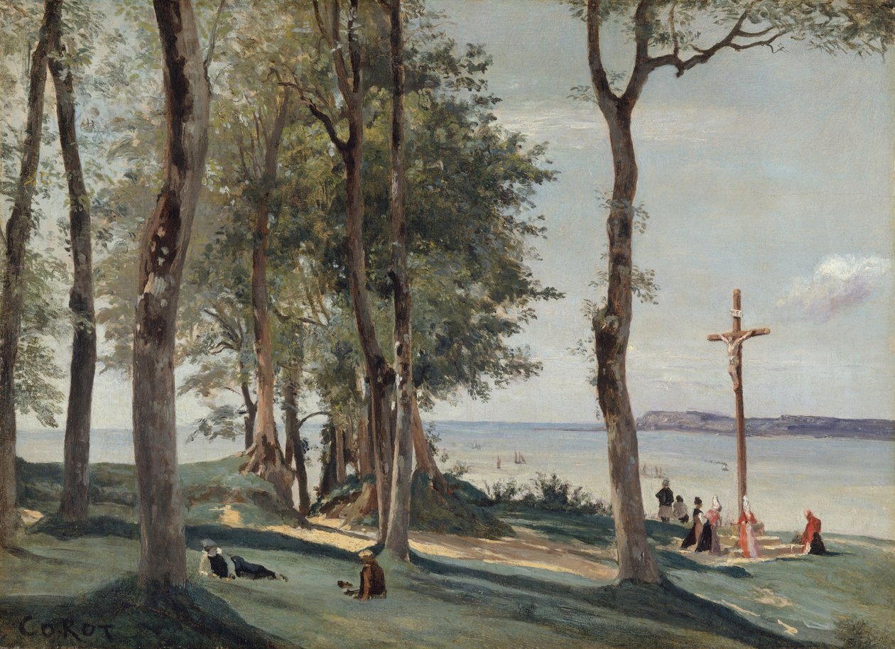 Honfleur: Golgata, ca. 1830. av Jean Baptiste Camille Corot