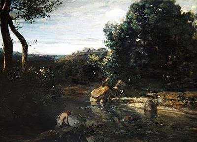 Inntrykk av Italia, eller italiensk landskap av Jean Baptiste Camille Corot