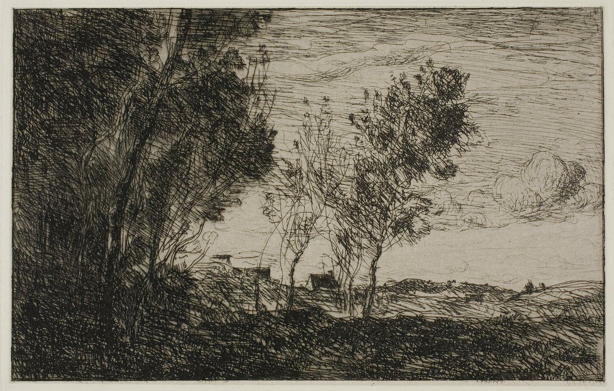 In the Dunes: Suvenir of the Woods of the Hague av Jean Baptiste Camille Corot