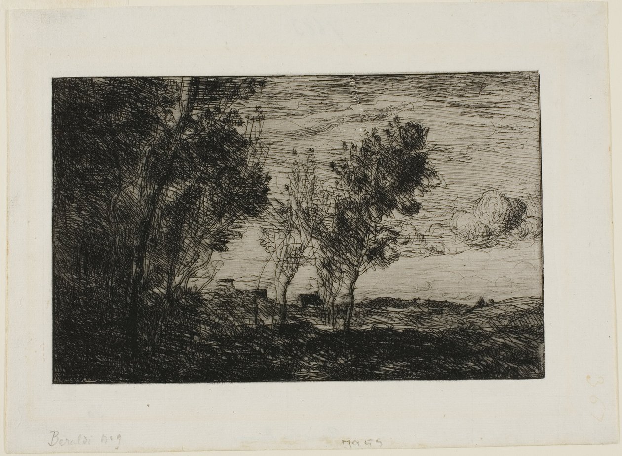 In the Dunes: Suvenir of the Woods of the Hague av Jean Baptiste Camille Corot