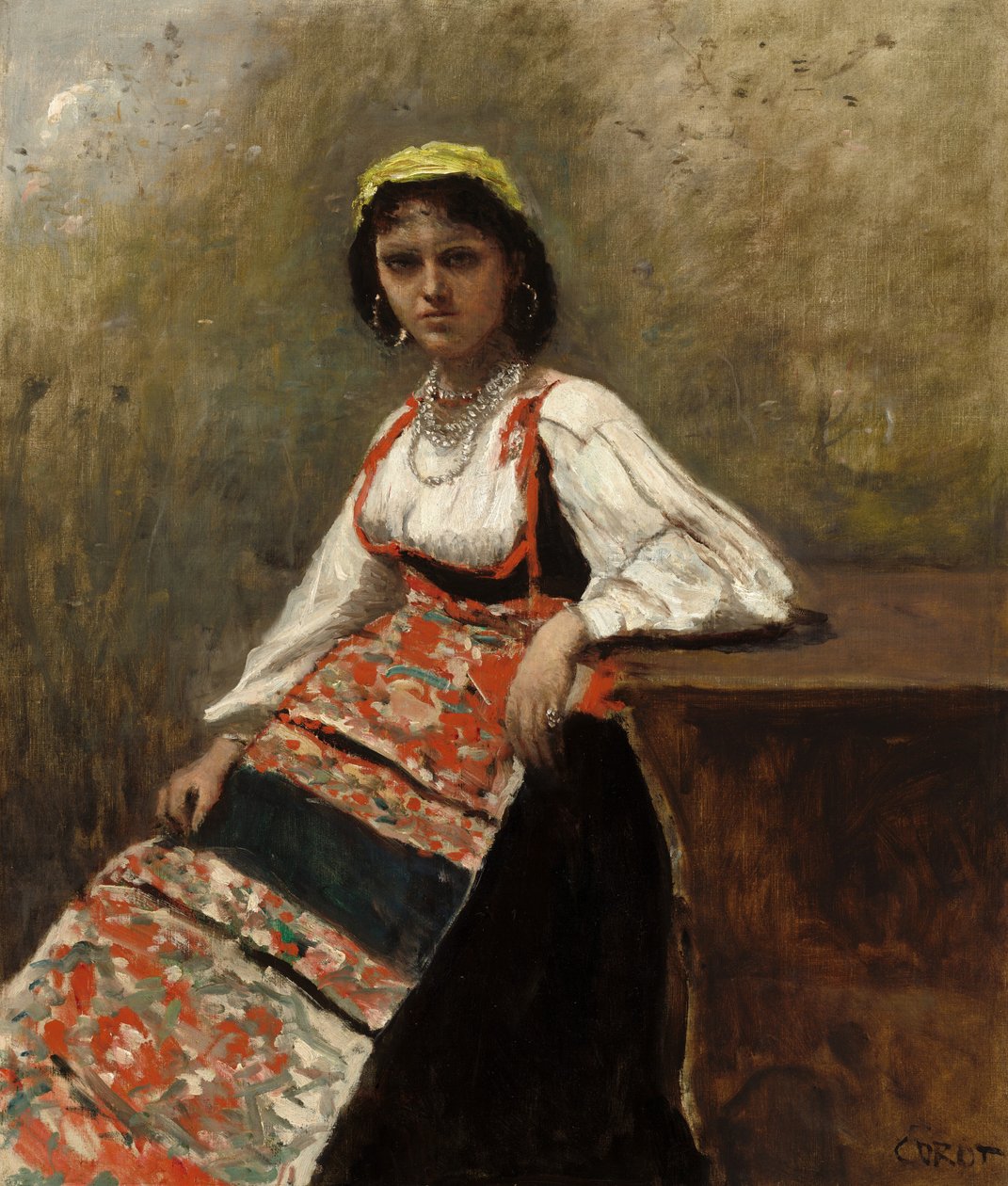 Italiensk kvinne (La Morieri) av Jean Baptiste Camille Corot