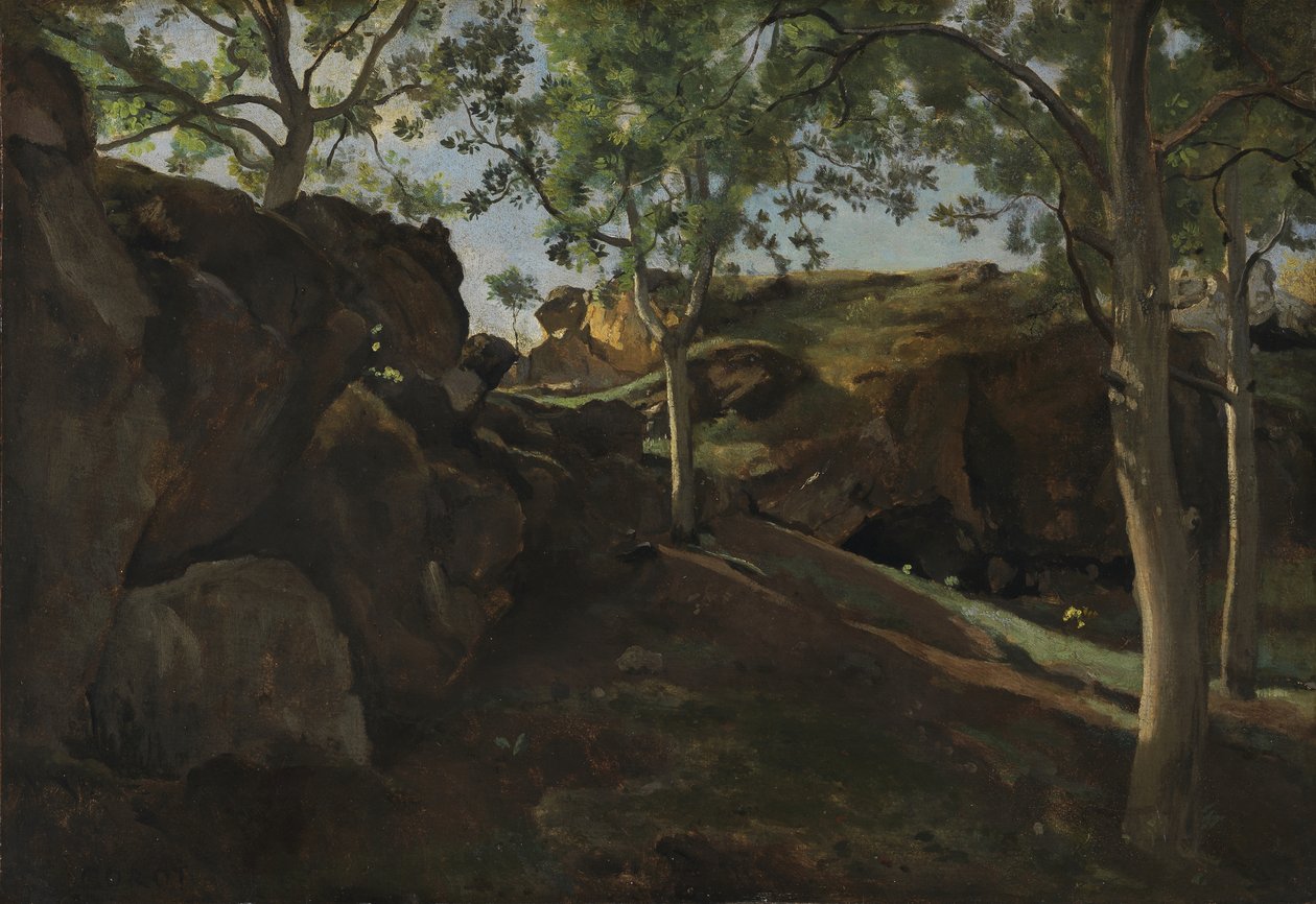 The Chestnut Grove, 1830-40 av Jean Baptiste Camille Corot