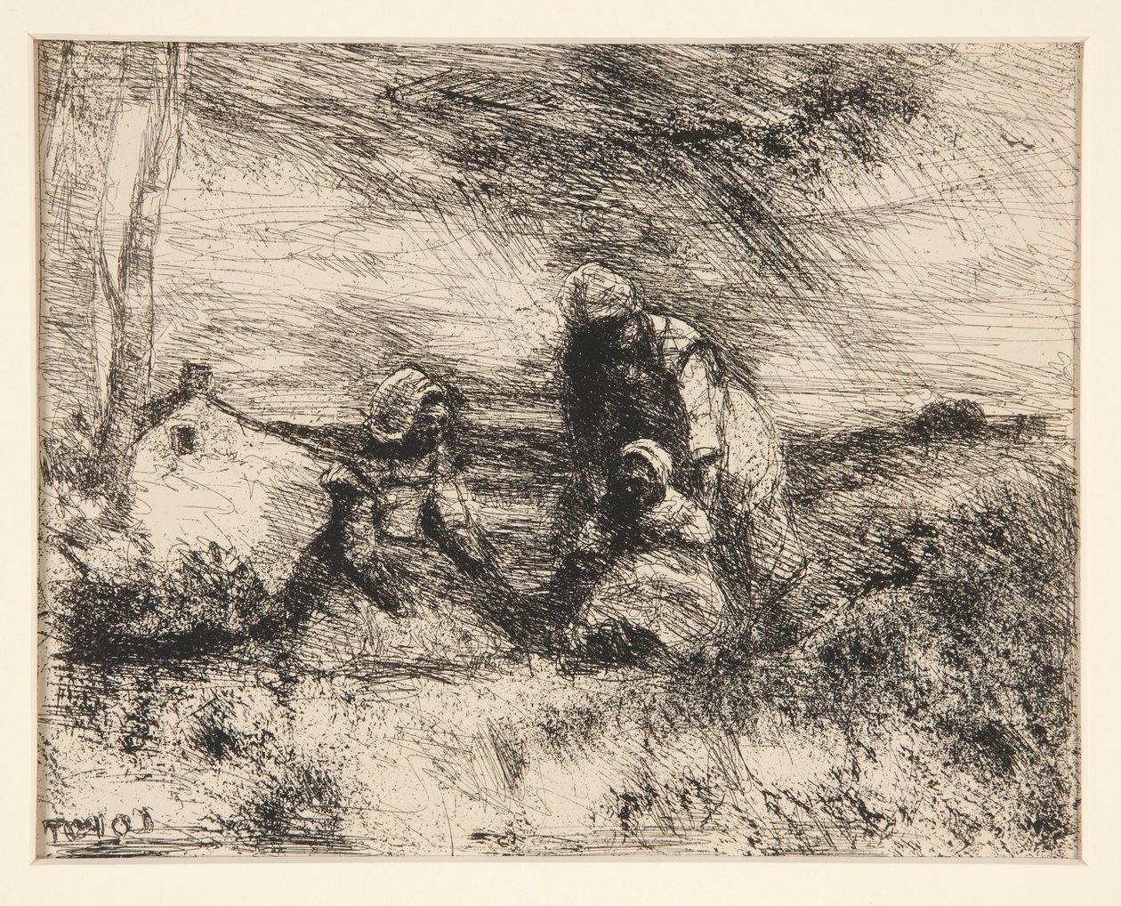 Lillesøsteren av Jean Baptiste Camille Corot