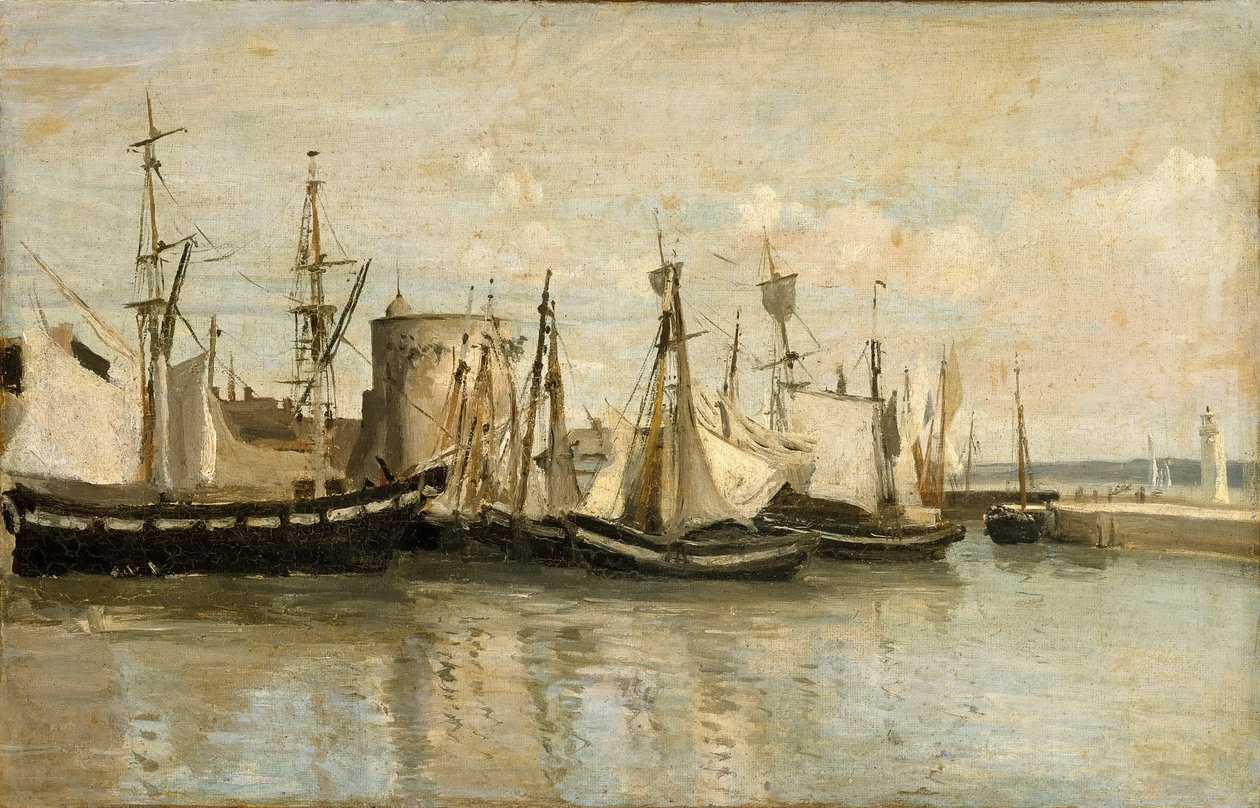 La Rochelle. Inngang til havnen ved stranden av Jean Baptiste Camille Corot