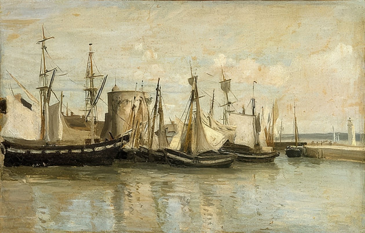 La Rochelle. Hafeneinfahrt. 1851 av Jean-Baptiste-Camille Corot