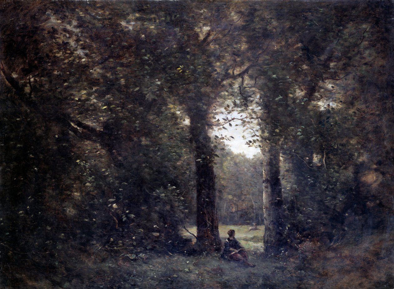 La cleriere, suvenir fra byen Avray Maleri av Camille Corot (1796-1875) 1800-tallet Søn. 1x1,34 m . av Jean Baptiste Camille Corot