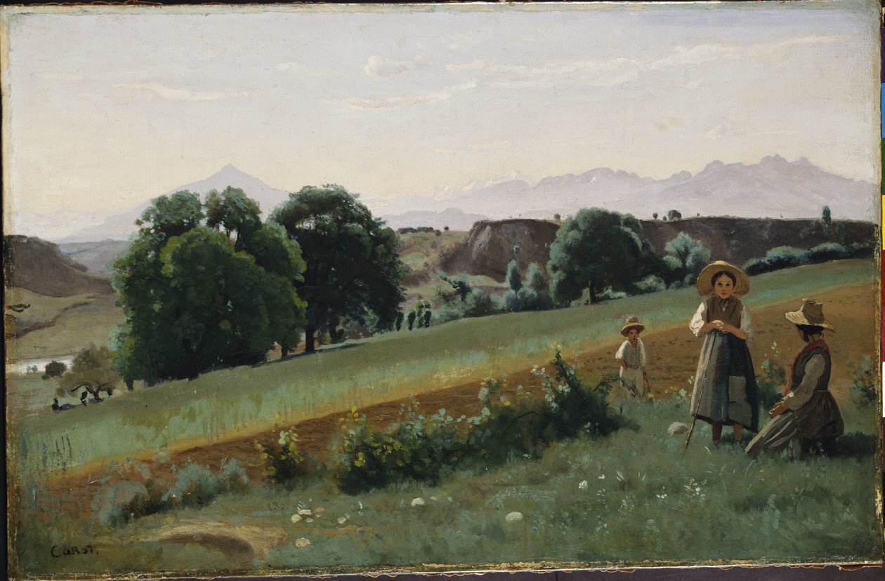 Landskap ved Mornex, ca. 1842 av Jean Baptiste Camille Corot