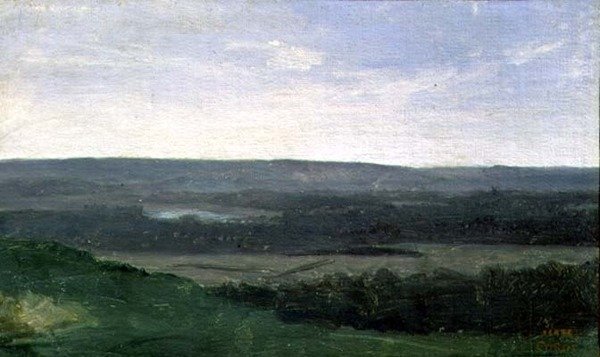 Landskap med fjerne fjell, ca. 1840-45 av Jean Baptiste Camille Corot