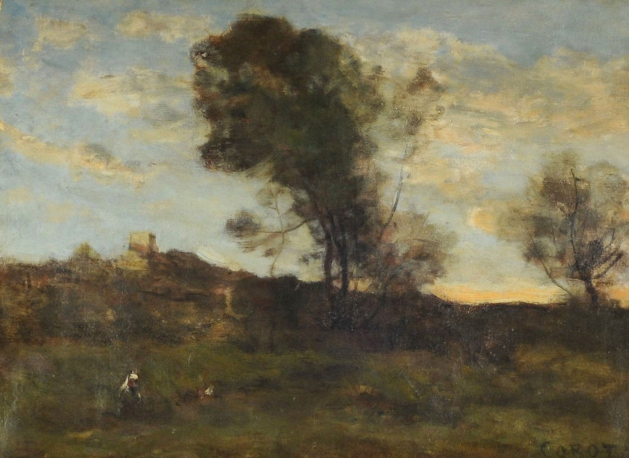 Last Sun Rays, ca. 1870 (olje på lerret) av Jean Baptiste Camille Corot