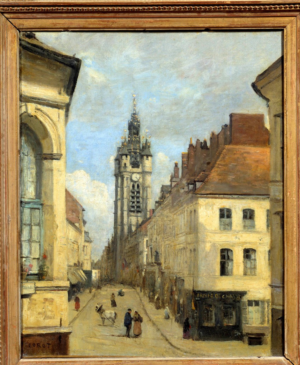 Klokketårnet i Douai Maleri av Camille Corot (1796-1875) 1871 Søn. 0,46x0,38m av Jean Baptiste Camille Corot