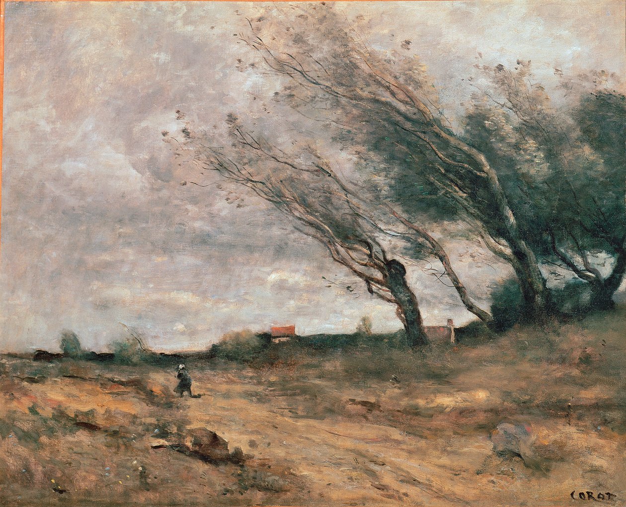 Vindkastet Maleri av Jean-Baptiste-Camille Corot (1796-1875) 1854-1867 Reims, Museum of Fine Arts av Jean Baptiste Camille Corot