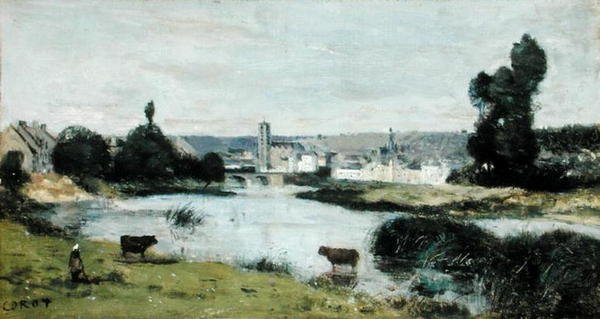 Les Chateaux (olje på lerret) av Jean Baptiste Camille Corot