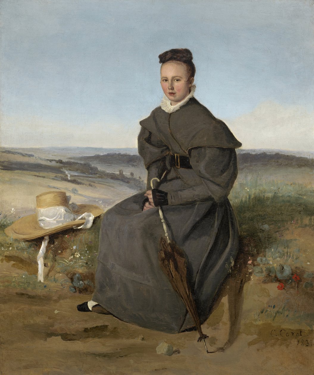 Louise Harduin, 1831 av Jean Baptiste Camille Corot