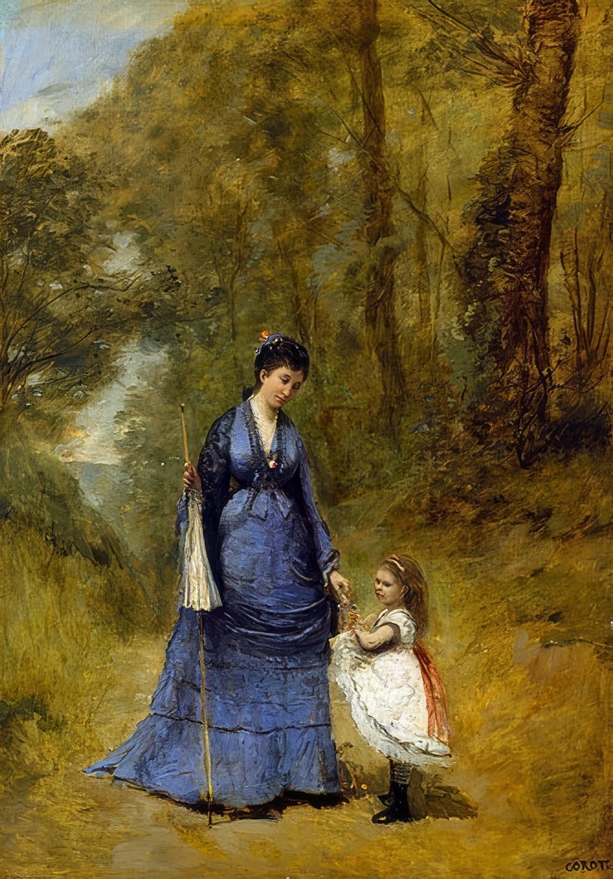 Madame Stumpf og datteren hennes. 1872 av Jean Baptiste Camille Corot