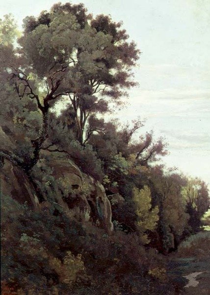 Marino - trær og steiner av Jean Baptiste Camille Corot
