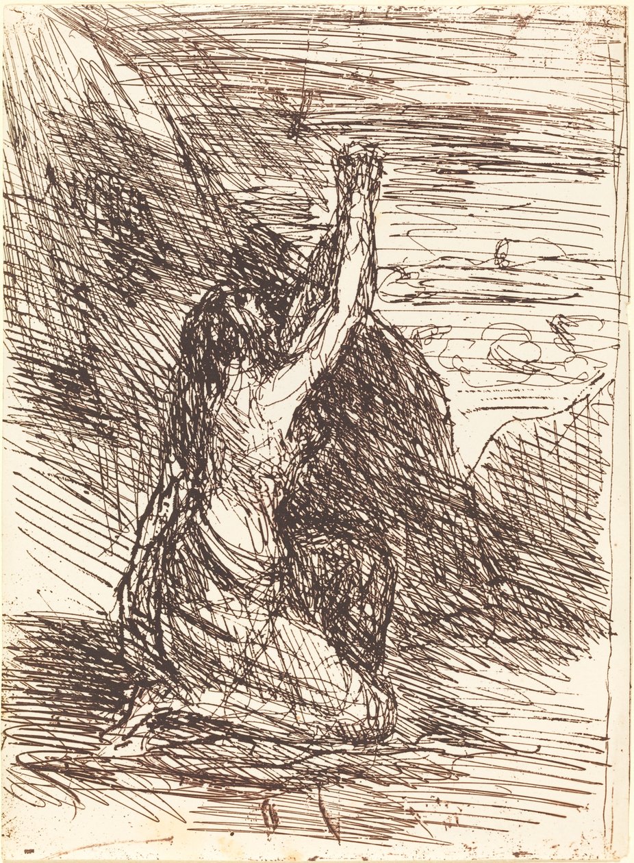 Mary Magdalene Kneeling Madeleine a genoux, 1858. av Jean Baptiste Camille Corot