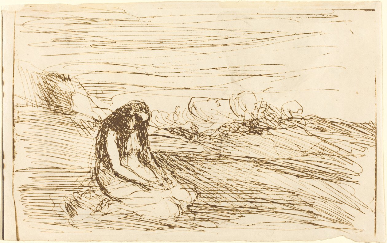 Maria Magdalena i meditasjon (Madeleine en meditasjon) av Jean Baptiste Camille Corot